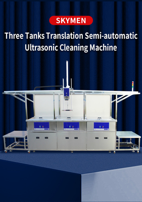 Półautomatyczna przemysłowa myjka ultradźwiękowa Mahine Trzy zbiorniki Obudowa SUS304