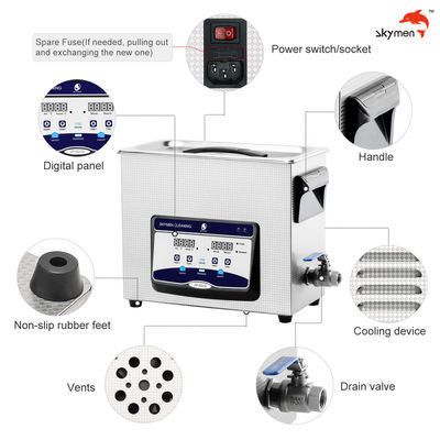 Skymen Ultradźwiękowy środek czyszczący do cewek Vape e-papierosa z koszem 200 W podgrzewacz 1,72 galona